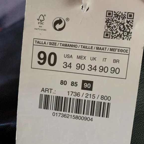 NWT Zara Black Belt with Golden Buckle Size 80, 90 - Picture 5 of 6